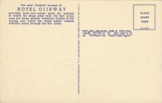1940 ca. HOTEL OJIBWAY postcard back