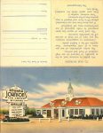 1940 ca. HOWARD JOHNSON’S TO OUR PATRONS double postcard inside