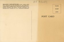 1940 ca. PAUL BUNYAN MADO INDUSTRIES International Falls, MINN postcard back