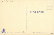 1940 ca. RAPID CITY, SO DAK Esquire Club postcard back