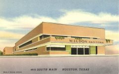 1940 ca. WELDON CAFETERIA Houston, TEXAS postcard front