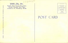 1940 ca. Webb’s City Inc. St. Petersburg, Florida postcard back