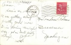 1949 4 28 MANITOWISH, WIS The FAMOUS LITTLE BOHEMIA LODGE John Dillinger MUSEUM RPPC back