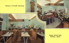 1950 Coney Island Cafe Billings, Mont postcard front