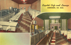 1950 ca. Capitol Cafe and Lounge Aberdeen, SO DAK postcard front