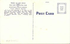1950 ca. NEW HIAWATHA BAR Wisconsin Dells, WIS postcard back