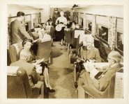 1950 ca. TRAIN THE NEW CONGRESSIONAL AND SENATOR Parlor Cars press release 10″×8″ photo front
