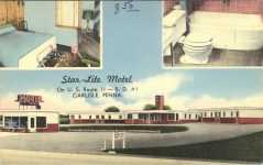 1956 Star Lite Motel Carlisle, PENNA postcard front