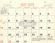 1965 ca. FORD MUSTANG calender 9.75″×7″ picture back