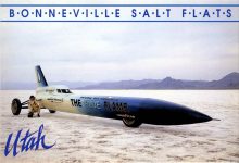 1970 10 23 BONNEVILLE SALT FLATS Utah THE BLUE FLAME 622.4 mph postcard front
