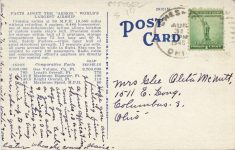 1945 8 31 AIRSHIP AKRON WORLD’S LARGEST postcard back
