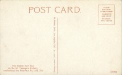 1905 ca. San Francisco, CAL Mt. Tamalpais Railway Double Bow Knot postcard back