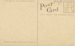 1910 ca. Cawston Ostrich Farm, CAL Breaking the Young Ones postcard back