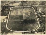 1911 ca. Indy 500 IND Motor Speedway aeroplane view looking south 10″×8″ FM KIRKPATRICK PHOTO front sm