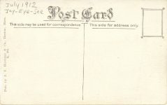 1912 7 ORCHARD BEACH CASE Jay-Eye-See Louis Disbrow postcard back