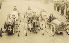 1912 ca. NATIONAL Six racing cycle cars RPPC front sm