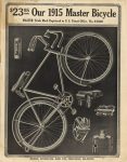 1915 Indy 500 Full Account Master Bicycle SEARS, ROEBUCK & CO Auto Catalog 8.5″x10.75″ Inside back cover