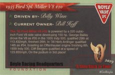 1935 Ford Spl Miller V8 10 “A Step Back In Time” Event Collector Card 5 of 13 3.75″×2.5″ back