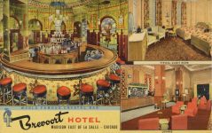 1940 ca. ILL, Chicago Brevoort HOTEL postcard front