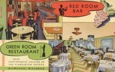 1940 ca. WIS, Milwaukee RED ROOM BAR postcard front
