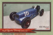 1946 Sparks Thorne Little Six “A Step Back In Time” Event Collector Card 10 of 13 3.75″×2.5″ front