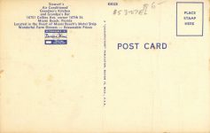 1950 ca. FLORIDA, Miami Beach Grandmas Kitchen postcard back