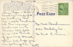 1951 6 29 RACING TRACKS ON THE SAND AT DAYTONA BEACH, FLORIDA postcard back