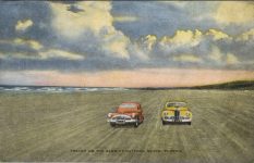 1951 6 29 RACING TRACKS ON THE SAND AT DAYTONA BEACH, FLORIDA postcard front
