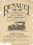 1910 6 22 THE RENAULT 1910-11 MODEL $5800 Complete HORSELESS AGE 9″×12″ Inside front cover