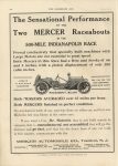 1911 6 7 Indy 500 MERCER The Sensational Performance THE HORSELESS AGE 9″×12″ page 14F
