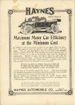 1912 6 19 IND HAYNES Maximum Motor Car Efficiency THE HORSELESS AGE 9″×12″ Inside front cover