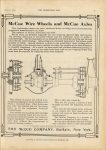 1912 7 31 McCue Wire Wheels and McCue Axles THE HORSELESS AGE 9″×12″ page 1