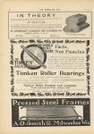 1907 2 6 Timken Roller Bearings THE WORLD RUNS EASIER THE HORSELESS AGE 9″×12″ page 20