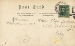 1908 ca. MINN Stillwater Main Prison Gate Who Enters Here Leaves Hope Behind postcard back