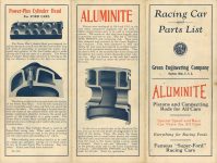 1924 RACING EQUIPMENT FORD Model T Racing Car and Parts List Green Engineering Company page 1 bottom half
