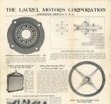 1924 ca. IND RACING EQUIPMENT FORD equipment sheet LAUREL MOTORS CORPORATION 12″×18″ Front top