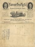 1925 4 1 ca. Chevrolet Bros. Mfg. Co. Indianapolis, IND Fronty Racing Cars foldout 8.25″x11″ page 1