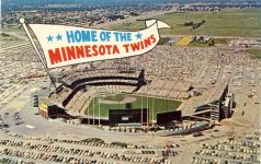 1965 ca. MINN Bloomington HOME OF THE MINNESOTA TWINS Metropolitan Stadium postcard front