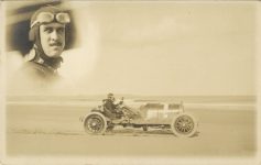 1911 ca. Old Orchard Beach Races Louis Disbrow probably POPE “Hummer” Car 1 TISDALES STUDIO RPPC front