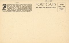 1934 1902 FORD Racing Car “999” postcard back