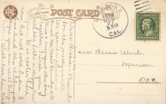 1909 12 27 Pasadena’s Tournament of Roses on New Years Day Pasadena, California postcard back