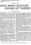 1911 10 17 SANTA MONICA ROAD RACE WINNERS GET TROPHIES. Los Angeles Times (1886-1922