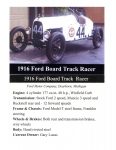 1916 FORD Board Track Racer RR trading card