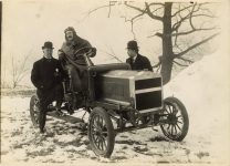 1908 ca. MAXWELL racer and three men 7″×5″ factory photo Geo
