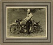 1937 ca. CARNEGIE ROAMERS MOTORCYCLE CLUB Indian MC and driver 10″×7″ photo Geo