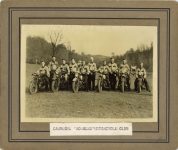 1937 ca. CARNEGIE ROAMERS MOTORCYCLE CLUB members 10″×7″ photo Geo