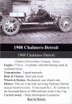 1908 CHALMERS-DETROIT Racer Ragtime Racers trading card