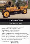 1911 MARMON Wasp Indy Car Ragtime Racers trading card