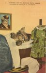 1954 2 13 CAT Sleeping war gal kitty linen postcard front