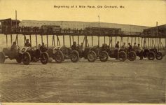 1911 Old Orchard Beach Races Beginning of 5-Mile Race NATIONAL Car No. 3 postcard front